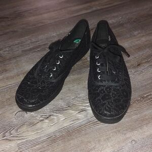KED Black Sequin Cheetah Shoe  Sz 7.5